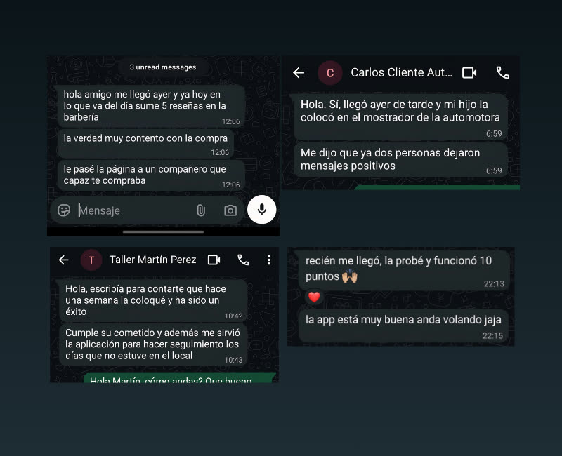 Feedback de clientes por WhatsApp