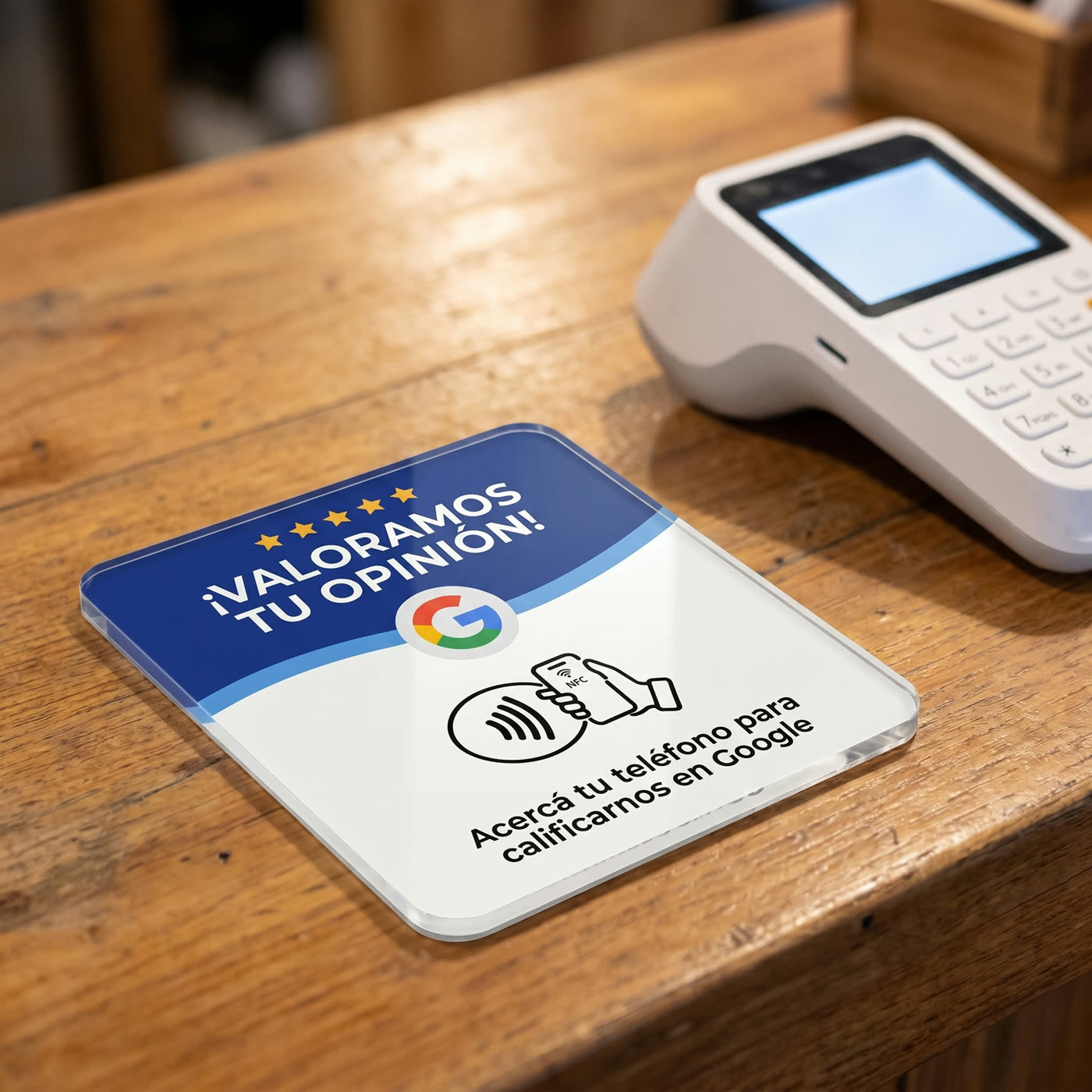 Placa NFC en mostrador